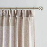 Enactex Linen Textured 25 x 63 Inch Pinch Pleat Semi Sheer Curtains Back Tab Light Filtering Drapes for Living Room Farmhouse Privacy Protect Window Treatments for Bedroom 2 Panels, Tan