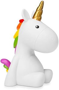 Navaris Luce notturna LED Unicorno - Lampada per bambini ricaricabile - Lucina da notte per cameretta con cambio colori e cavo Micro USB - bianca