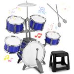 Upgraded Kids Drum Set for Toddlers Plastic Musical Jazz Drum Instruments Kit Birthday Musical Learning Toys for 4 5 6 Boys Girls