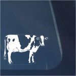 Holstein Cow Clear Vinyl Decal Sticker for Window, Dairy Farmer Sign Art Print Design