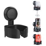 TAILI Wine Glass Holder for Shower, Suction Cup Bathtub Wine Glass Holder for Beer, Wine, Drinks, Portable Wall-Mounted Wine Cup Holder for Bathtub, Shower, Spa, Kitchen, Waterproof & Removable, Black
