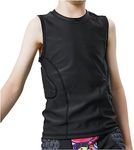 Topeter Youth Padded Rib Guards Sleeveless Shirt, Vest Jersey for Lacrosse, Hockey, Baseball, Paintball, Football for Girls and Boys (YM)