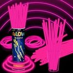 Taikula 100 Pack 8” Glow Sticks Bracelet Bulk Glow Sticks with 100 Connectors Neon Glow In The Dark Party Supplies for Christmas Holiday Decoration Party Carnival (Pink)