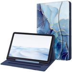 Fintie Case for Samsung Galaxy Tab S6 Lite 10.4 Inch 2024/2022/2020 with S Pen Holder, Multi-Angle Viewing Soft TPU Back Cover with Pocket Auto Wake/Sleep,Ocean Marble