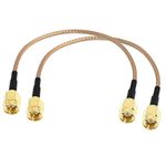 TengKo 2 Pack SMA Male to SMA Male Connector Extension Cable RG316 SMA Antenna Cable for WiFi Wireless Pigtail Jumper Low Loss Patch Lead For SDR Devices Baofeng FPV FCC Emissions Testing