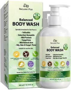 Seborrheic Dermatitis & Folliculitis Body Wash: Shower Gel for Back Acne, Psoriasis, Ringworm & Jock Itch – Antibacterial Anti Itch Body Wash With Salicylic acid