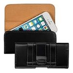 kwmobile Belt Clip Case Compatible with S - 4.5" - 13.2 x 6.5 x 1.3 cm Universal PU Leather Belt Clip Pouch Holster Cover - Black