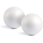 2-Pack Foam Balls for Crafts, 15 cm White Polystyrene Balls for Art, Craft, School Projects, Decorations