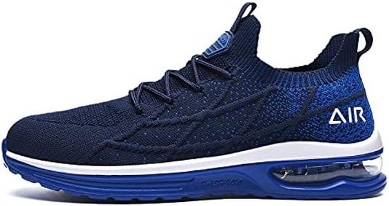 IIV Mens Air Running Shoes Casual Tennis Walking Athletic Gym Fashion Lightweight Slip On Sneakers Darkblue 7.5