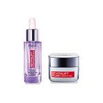 L'Oréal Paris Revitalift Hyaluronic Acid Serum & Anti-Ageing Anti-Wrinkle Replumping Day Cream Duo, 1.5% Pure Concentrated Micro-Epidermic Hyaluronic Acid, Non-Greasy Texture, For Fine Lines