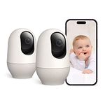 nooie Baby Monitor 2 Pack WiFi Baby Monitor with Camera Indoor,360-degree Wireless Video Camera,1080P Indoor Security Camera,Motion Tracking,Night Vision,Works with Alexa