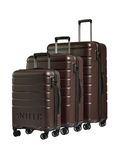 ANTLER - Logo Hard Shell Suitcase Set - Cabin, Medium & Large, Durable & Lightweight, 4 Spinner Wheels - Adjustable Handle, TSA Lock, Cedar Brown