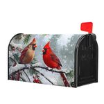 Dacawin Cardinal Bird Mailbox Cover Winter Large Mailbox Covers Christmas Magnetic Mailbox Wraps Red Bird Dust-Proof Letterbox Cover Oversized-25.5" x21