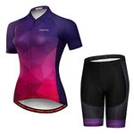 Women's Cycling Clothing Suits Short Sleeve Bike Jersey Sets Summer Cycling Clothes Road Biking Outfits, A1, Medium