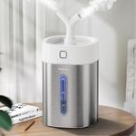 Feekaa Cool Mist Humidifiers for Bedroom 4L/1Gal, Humidifier Large Room, Stainless Steel Humidifier Easy Clean Dishwasher Safe, Humidifiers for Baby Nursery, Plant, Office, Living Room, White
