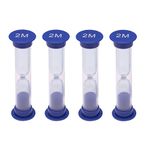 TeacherFav Sand Timer for Kids - 2 Minute Set of 4 Hour Glass -Blue Color- Acrylic Covered for Classroom, Home & Kids Room