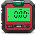 Nurdo Digital Electronic Level and Angle Gauge, Angle Finder with Bubble Level and Magnetic Base, Digital Inclinometer Angle Measuring Tool for Woodworking, Construction and Machinery Red