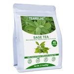 TEARELAE - Premium Sage Leaf Tea Bags - 1.5g x 40 Count - Natural Cut & Sifted Sage Herb Salvia Officinalis - Non-GMO - Caffeine-free