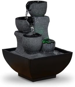 Zen'Light - Fontaine d’Intérieur Kini Cascade Zen Relaxante avec Lumière LED Coloré - Décoration Salon, Chambre, Bureau Moderne, Idéal Méditation et Détente - pour Table Circuit Fermé - H 18 cm
