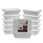 BINO Meal Prep Containers with Lids - 1 Compartment /33 oz [12-Pack], White - Bento Box Lunch Containers for Adults Food Containers Meal Prep Food Prep Containers Set