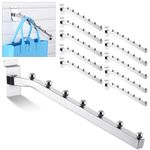 Blulu 10 Pcs 7 Ball Slatwall Waterfall Hooks 13.8 Inch Metal Slat Wall Accessory Slatwall Display Hangers Heavy Duty Slat Wall Hooks Shelf Brackets for Clothing Retail Garage Shop Display(Silver)