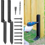 Fence Post Repair,Heavy Duty Fence Post Repair Stakes,Steel Fence Post stabilizer for Fixing Fence Post Tilted/Broken Damaged Fence Gate Posts Sign Posts or Mailbox 2 Pack