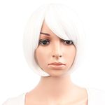 MapofBeauty (White) - 12 Inch /30cm Women Short Straight Cosplay Party BOB Wig (White)