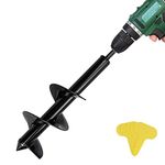 Auger Drill Bit - Garden Plant Flower Bulb Auger, 4" x 12" Easy Planter Garden Auger - Seedlings & Bedding Plant, Umbrella Hole Digger Solid Shaft Auger, Post Hole Digger for 3/8ââ‚¬Â Hex Drive Dri