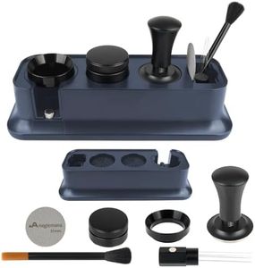 7 Pack 51mm Espresso Accessories – Tamper Station, Coffee Distributor, WDT Tool, Tamping Mat, Dosing Funnel, Brush & Puck Screen – Barista Tools Kit for Espresso Machines at Home or Cafe