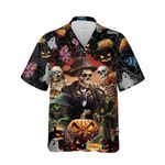 228CLOSET Men's Goth Hawaiian Shirts - Horror Halloween Button Down Mens Hawaiian Shirts Set 58, Halloween_36, 3XL