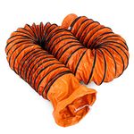 VEVOR PVC Flexible Ducting, 32 ft / 10 m, Strong Vinyl Material PVC Flexible Duct Hosing, Fit 10 Inch / 250 mm Diameter Portable Ventilation Fan Exhaust Fan, Orange (32FT/10m-10inch/250mm)