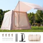 Ytaoeo Inflatable Tent Outdoor camping tent Inflatable camping tent made of waterproof Oxford fabric Air glamping tents for 4 seasons campings (2-4 Person + Canopy)