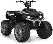 Maxmass 12V Electric Quad Bike, Kids Ride on ATV with LED Light, Bluetooth, Music & Horn and Slow Start, Children Battery Powered Vehicle Toy Car for Toddler 3-7 Years Old (Black)