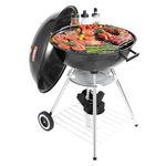 VEVOR 22 inch Portable Charcoal Grill, Kettle Grills with Cover, Iron & Steel Small BBQ Grill, Mini Tabletop Smoker for Outdoor Cooking, Barbecue Camping, Picnic, Patio and Backyard, Black