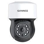 SANNCE PT Digital Zoom Camera 1080P, Pan 350° Tilt 90° Outdoor Security Camera 2MP, 30 M Night Vision for Analog CCTV Surveillance System, Remote Access, Including Adapter (Dome)