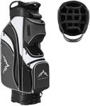 UNIHIMAL 14-Way Golf Cart Bag with Full Length Divider, Premium PU Leather Golf Bag with Plush Top, Magnetic Pocket and Rain Cover for Men