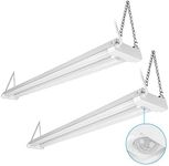 LEONLITE Motion Sensor 4FT LED Utility Shop Light, 40W Plug in Linkable Light Fixtures, for Garage, Workshop, 4000lm, 5000K Daylight, Suspension & Flush Mount, FCC, ETL Certified, Pack of 2