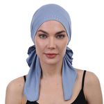 Deresina Headwear Jewelled Pre-tied Bandana (Jewelled Carolina Blue)