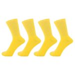 ZAKIRA Finest Combed Cotton Terry Lined Athletic Crew Socks for Men, Women - 4 Pack, 7-12 (US), Yellow