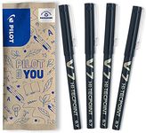 Pilot V7 Liquid Ink Rollerball 0.7mm Tip - Black (Pack of 4)