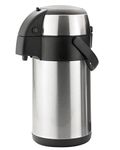 3L Pump Action Airpot, Stainless Steel Dispenser with Vacuum Pump, Double Wall Insulated Coffee & Tea Urn with Safety Lock & Carry Handle