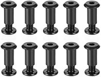 uxcell Screw Post Fit for 5/16"(8mm) Hole Dia, Male M6x10mm Belt Buckle Binding Bolts Leather Fastener Carbon Steel Black 10 Sets