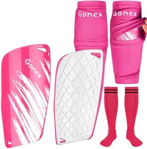 Gonex Soccer Shin Guards for Kids Adult, Youth Boys Girls Shin Guards Slip in Shin Pad Sleeves Canilleras with Long Soccer Socks for Football Games, EVA Cushion Protection Reduce Shocks