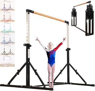 MARFULA 5FT Folding Gymnastic Bar Set Gymnastics Horizontal Bar Fold Kip Bar for Kids Home Use