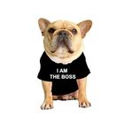 ShopINess Funny T-Shirt for Dogs Cats and Pets I Am The Boss (XL)