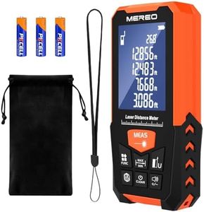 MEREO High-Precision Laser Measurement Tool - 328ft Range, Digital Tape Measure with Laser, Accurate Distance Measuring, Unit Switching (M/in/Ft), Backlit LCD, Pythagorean Mode, IP54 Shockproof