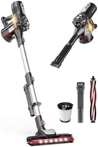 Roomie Tec Vacuum Cleaner for Home, Self Standing Cordless Stick Sweeper, Lightweight and Bagless, Powerful 2200mAh Rechargeable Battery, Multi Surface Cleaning with Handheld Dustbuster, HEPA Filter