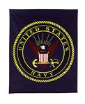 Rothco Military Insignia Fleece Blankets, 50" x 60", Navy