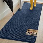 GORILLA GRIP Dog Doormat, Absorbent Doormats for Muddy Dogs Paws, 70x24 Machine Washable Soakstopper Rugs, Cleaner Floors, US Designed Pet Bed Door Mat, Indoor Entrance Pets Rug, Navy Blue