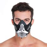 FDBRO Sports Mask Pro High Altitude Simiulation Workout Mask for Fitness, Running, Resistance training, Cardio (Silver front cover, Medium)